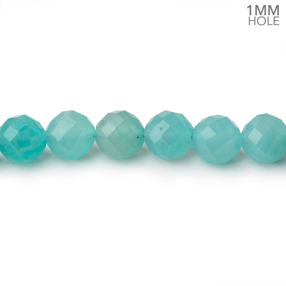 6.5mm Amazonite Faceted Round Beads 16 inch 63 pieces 1mm hole
