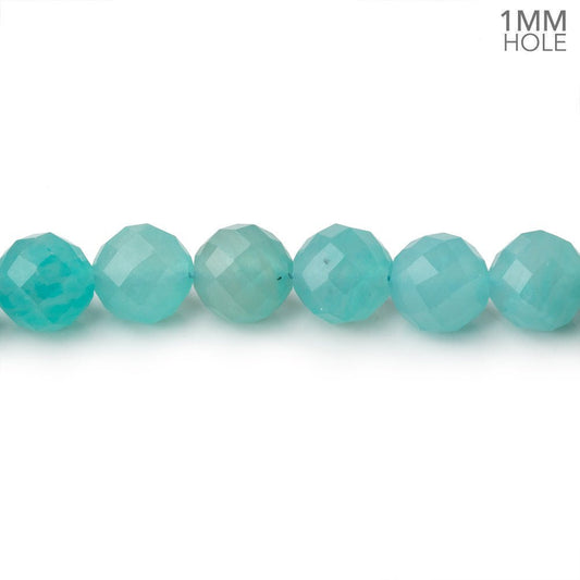6.5mm Amazonite Faceted Round Beads 16 inch 63 pieces 1mm hole