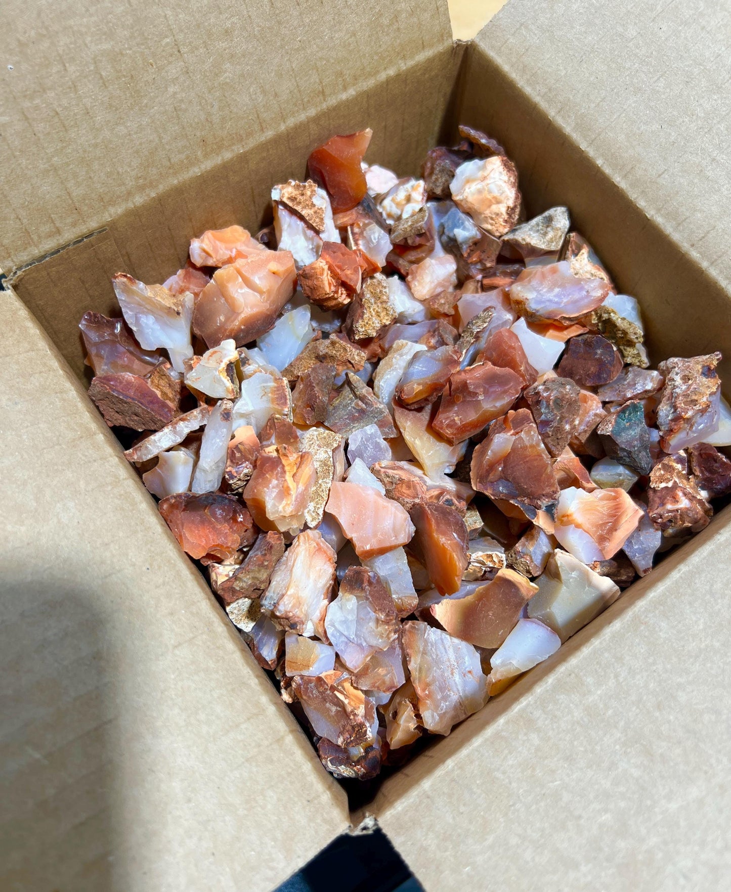 Red White Mixed Carnelian Agate Crystal Rough Raw Stones (By The Piece or Pound) Wholesale