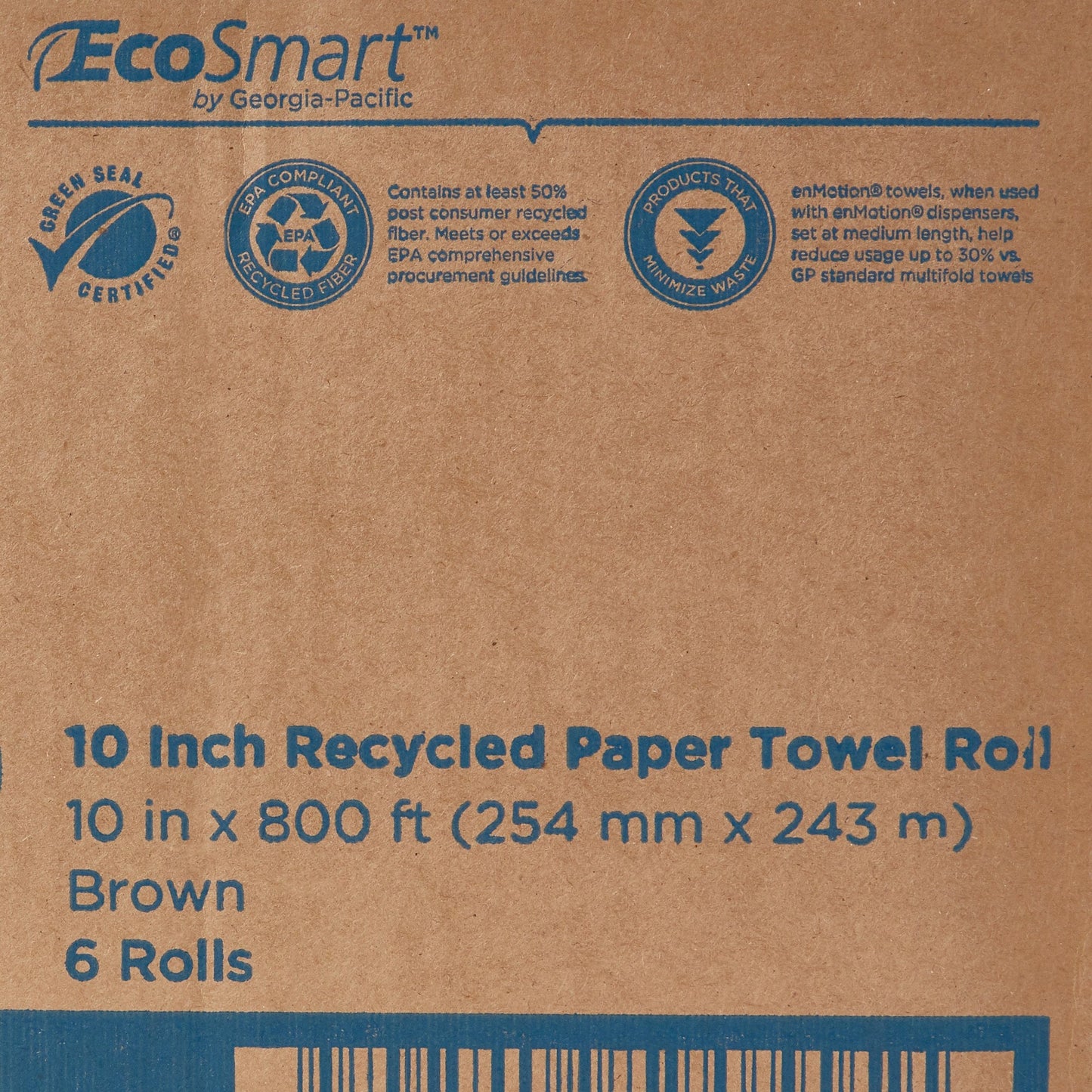 enMotion® Touchless Brown Paper Towel, 10 Inch x 800 Foot, 6 Rolls per Case 89480