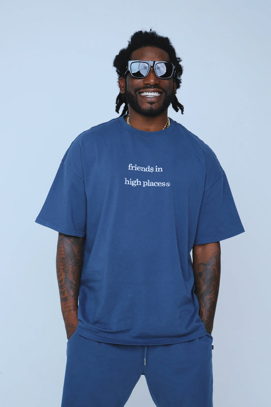 Friends In High Places (Navy - Oversize Shirt)