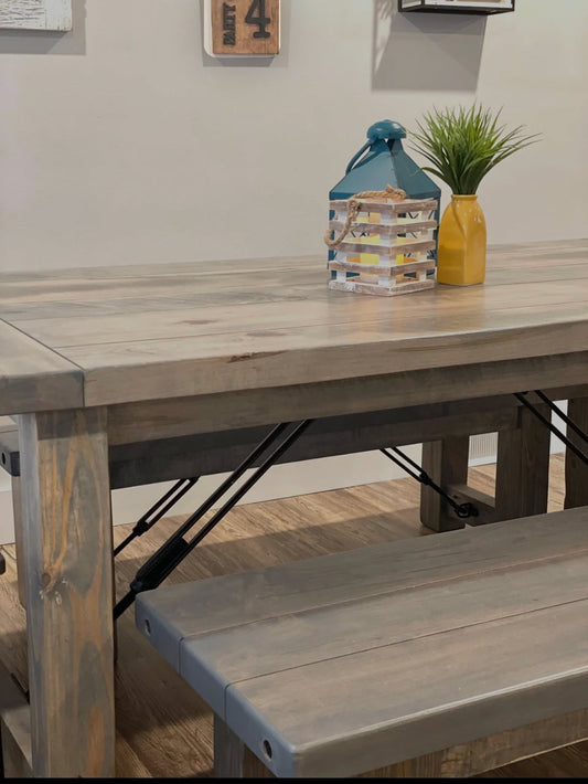Connected Post Leg Bench with Turnbuckles