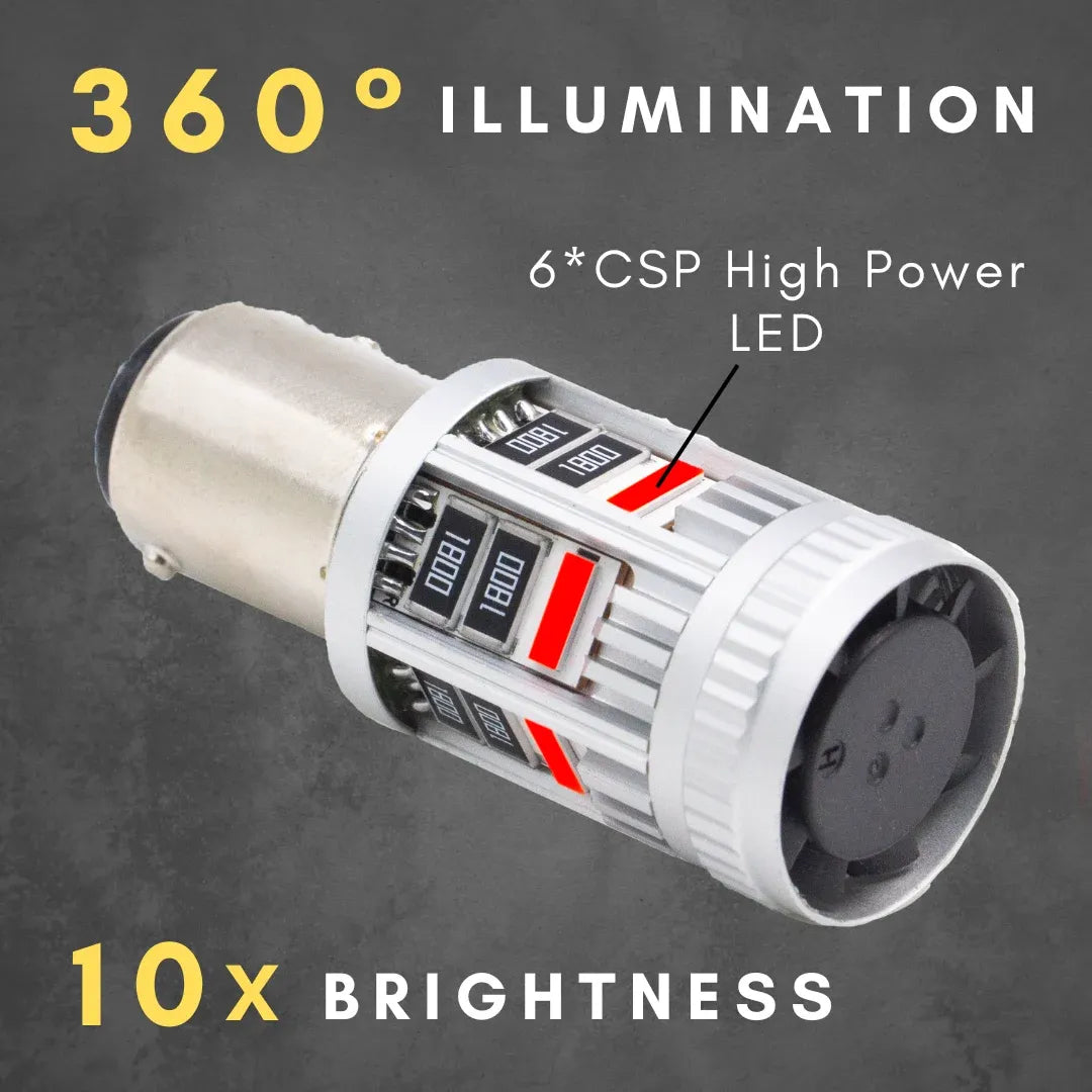HYUGA BAY15D 1157 LED Brake Tail Light Bulb Super Bright Red LED Bulb for Brake Tail Light Parking Lights Stop Easy Install P21/5W (Pack of 2)