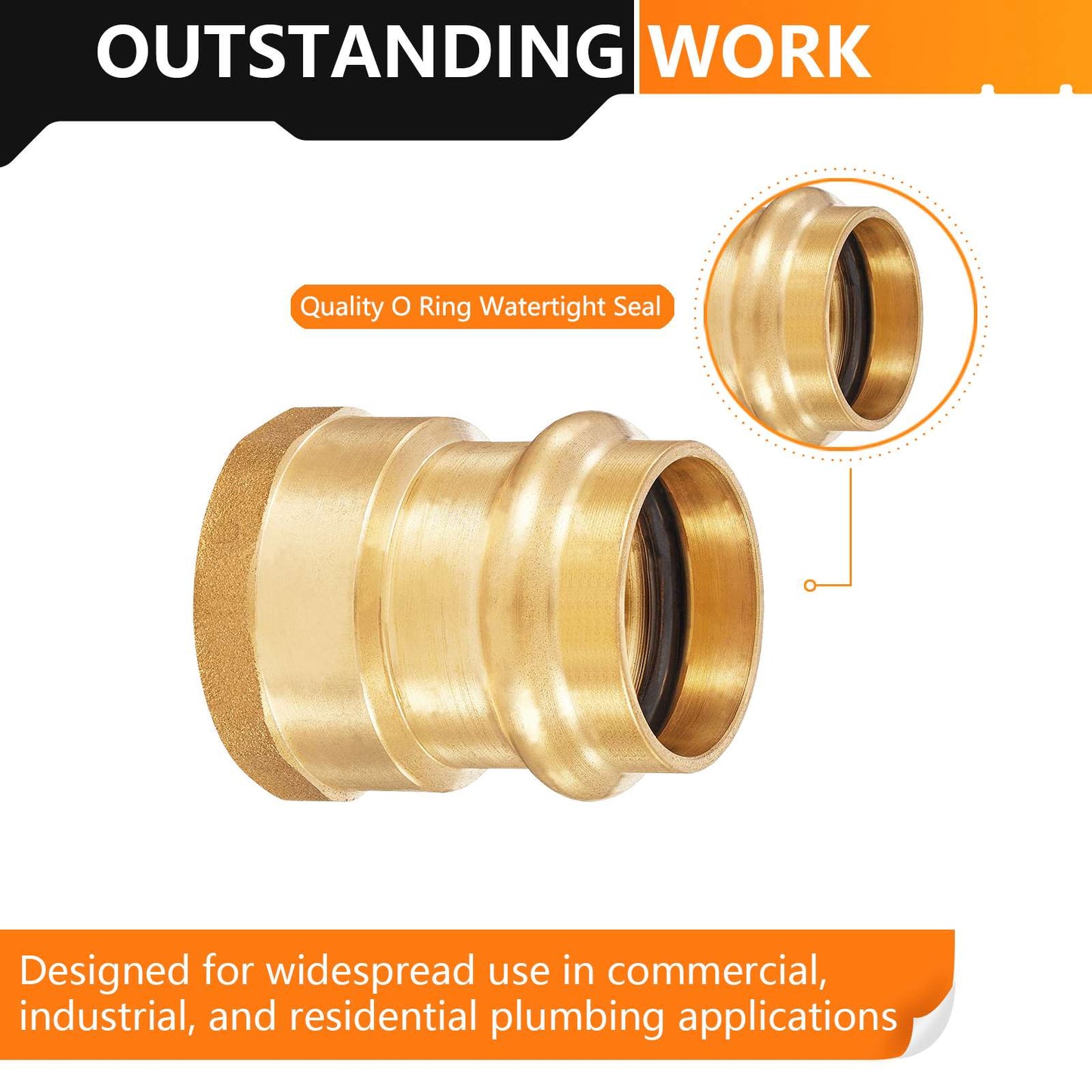 1" Press x 1" Female Brass Adapter (Lead Free)