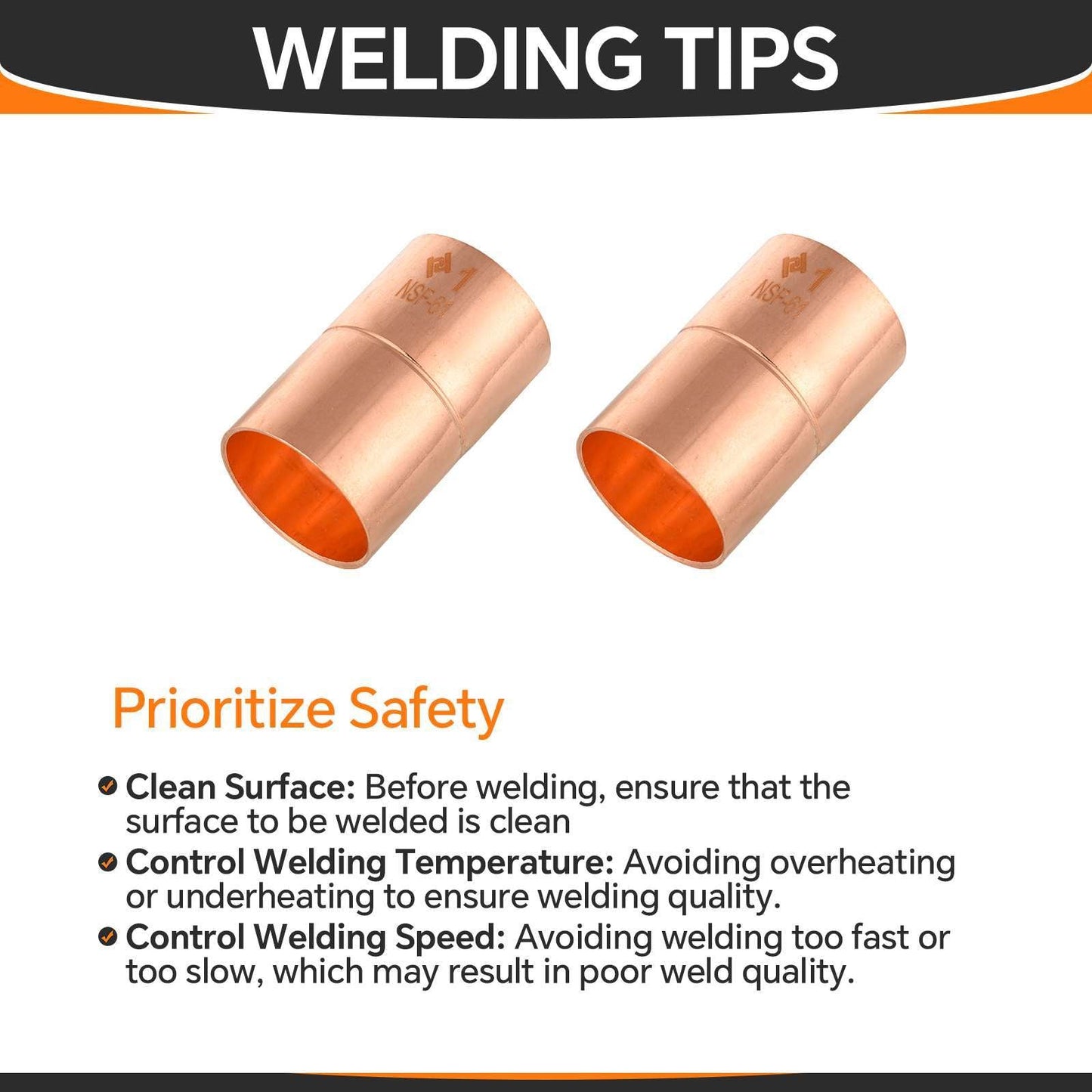 1" Copper Coupling With Rolled Stop