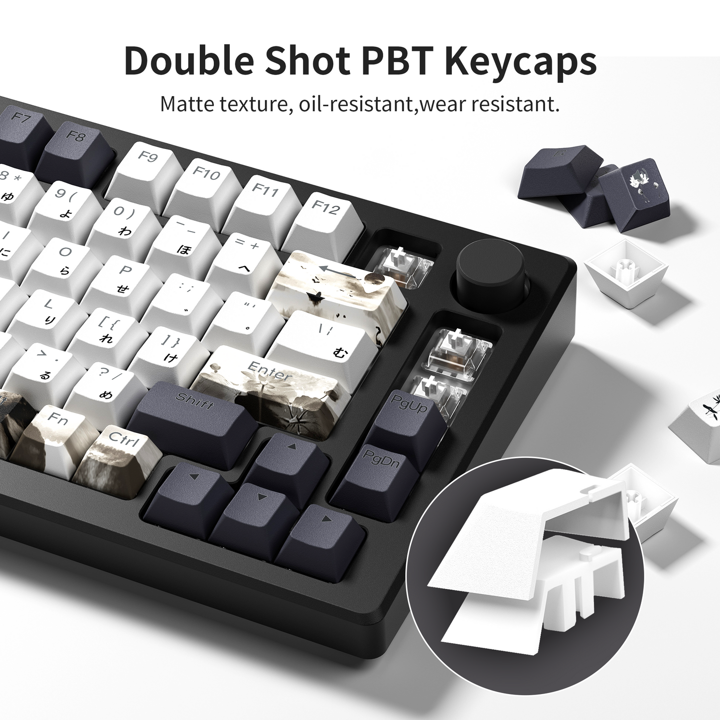 XVX  Lotus Cherry Profile Shine Through Double shot  5-sided Dye-Sub PBT Keycap Set (133-Key)