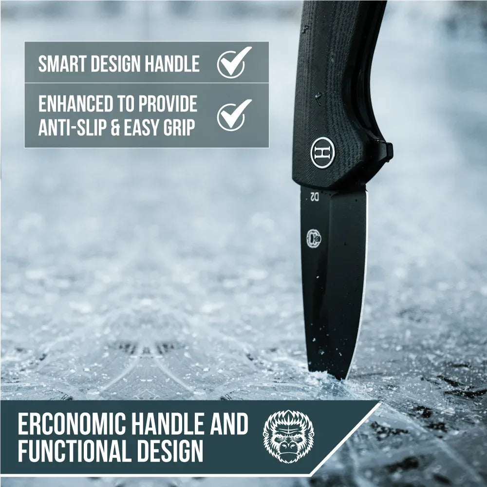 The Peasant Folding Pocket Knife Giftset for Men and Women (Black)