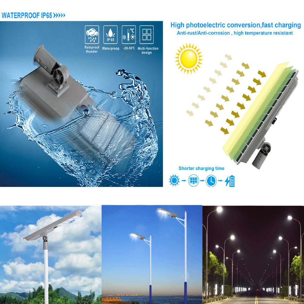 All in One Solar Street Light 50W 80W 100W Outdoor 5000K Daylight Motion Sensor Dusk to Dawn LED Security Flood Lights for Road CE RoHS