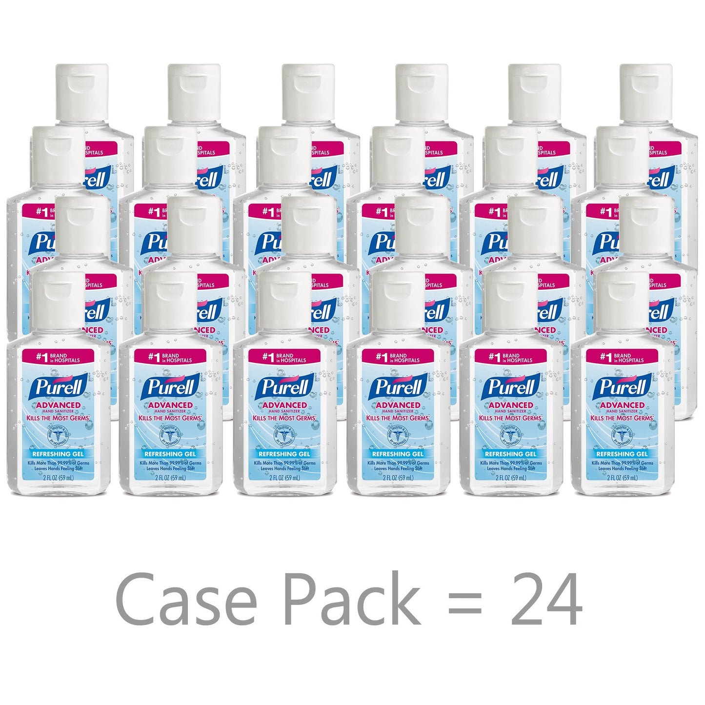 Purell Advanced Hand Sanitizer 70% Ethyl Alcohol Gel, Bottle, 2 ounces 9605-24