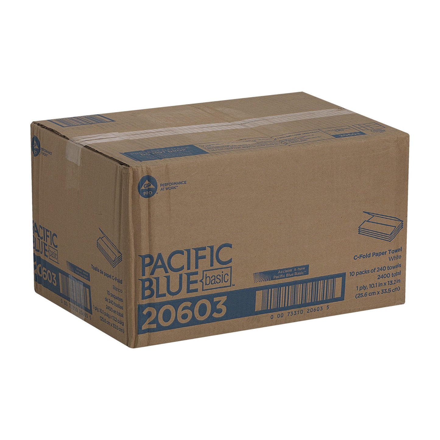Pacific Blue Basic™ Paper Towel, 240 per Pack, 10 Packs per Case 20603