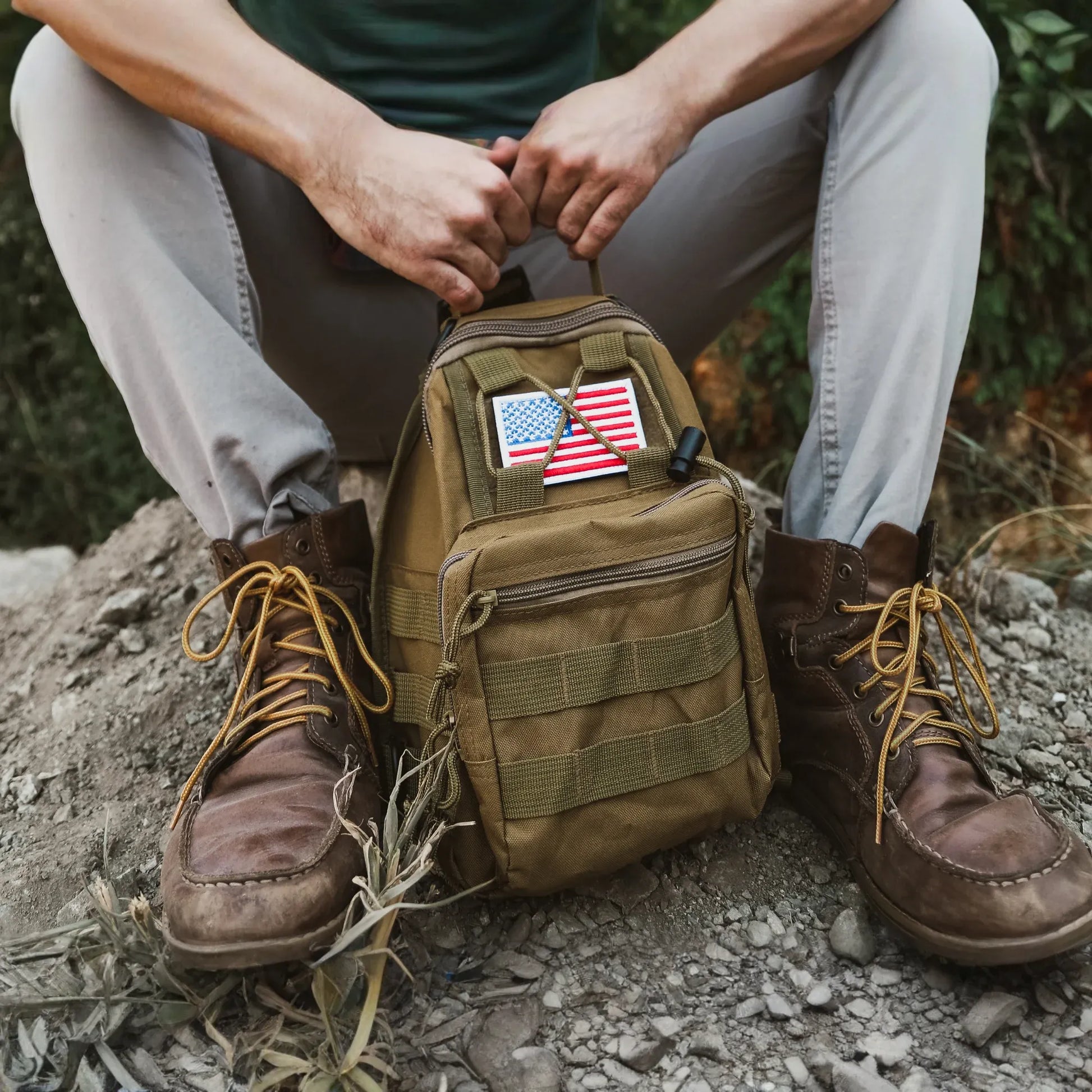 JupiterGear Tactical USA Flag Patch with Detachable Backing