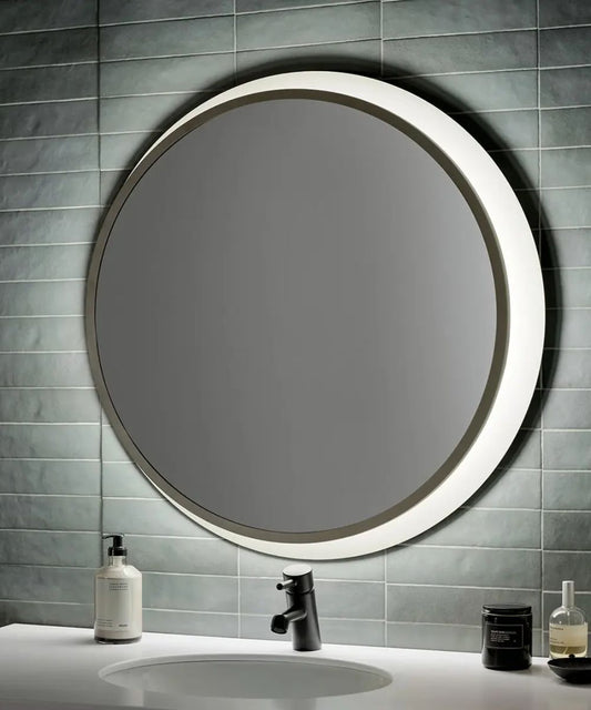 Chennai 30"W Premium Backlit LED Bathroom Vanity Wall Mirror, Satin Nickel Finish  by Kichler