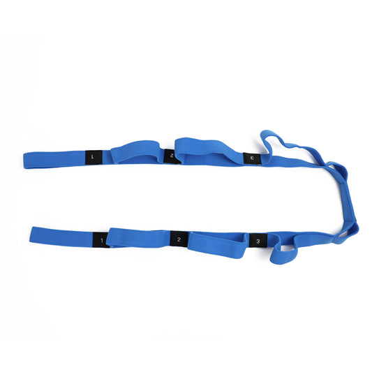Maji Sports Elastic Yoga Straps With 10 Loops - Blue