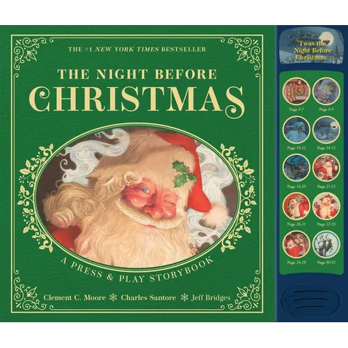 The Night Before Christmas Press and Play Storybook: The Classic Edition Hardcover Book Narrated by Jeff Bridges