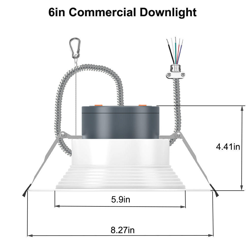 Commercial LED Downlight 6inch 8inch 9.5inch 13W-40W Power & CCT Tunable 2700K/3000K/3500K/4000K/5000K Dimmable Recessed Ceiling Lights