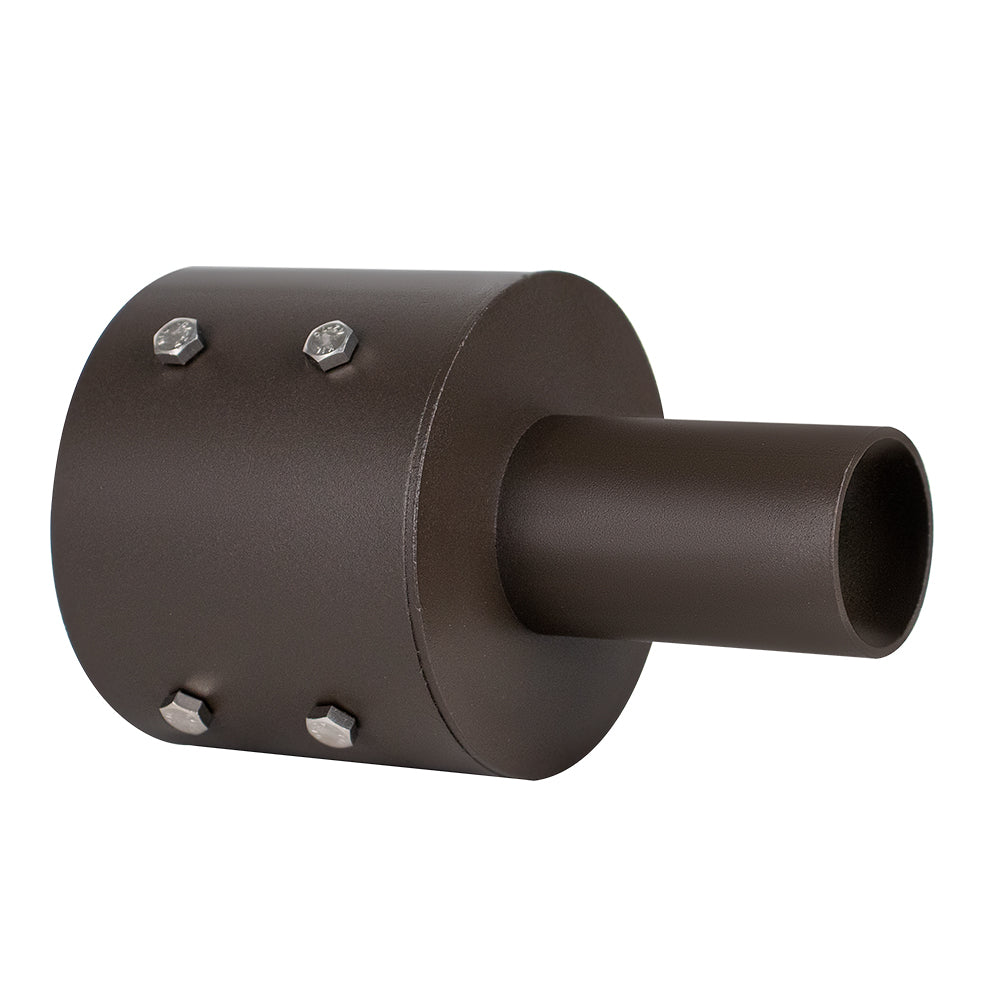 Tenon Adapter for 6in Round Light Pole Top, Bronze Finish Galvanized Steel Light Pole Adapter
