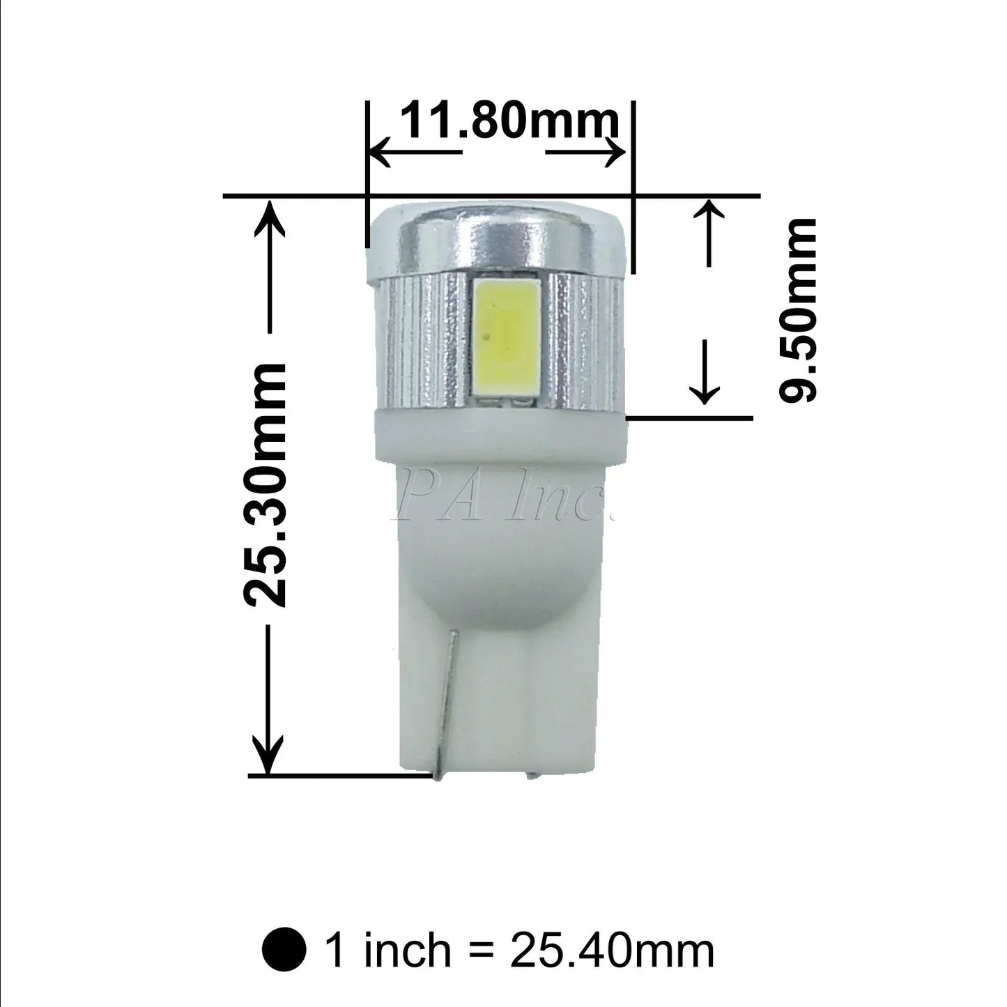 T10 6SMD 5630 LED Automotive White 6000K Bulb for DRL License Light Front Light Bulb