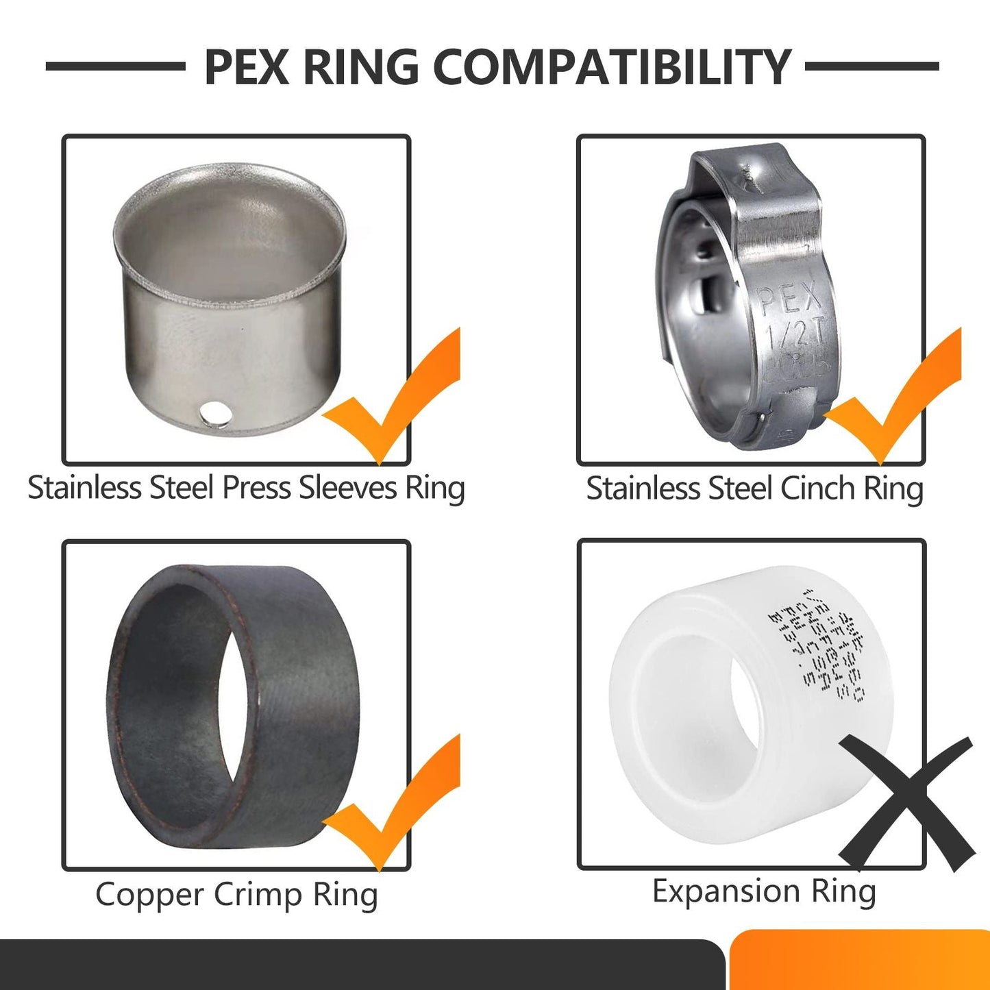 1" PEX Crimp Ball Valve, Red (Lead Free)