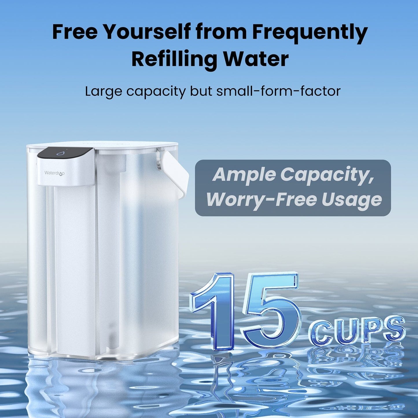 Waterdrop ED01W Countertop Electric Water Filter - 1 YEAR BUNDLE