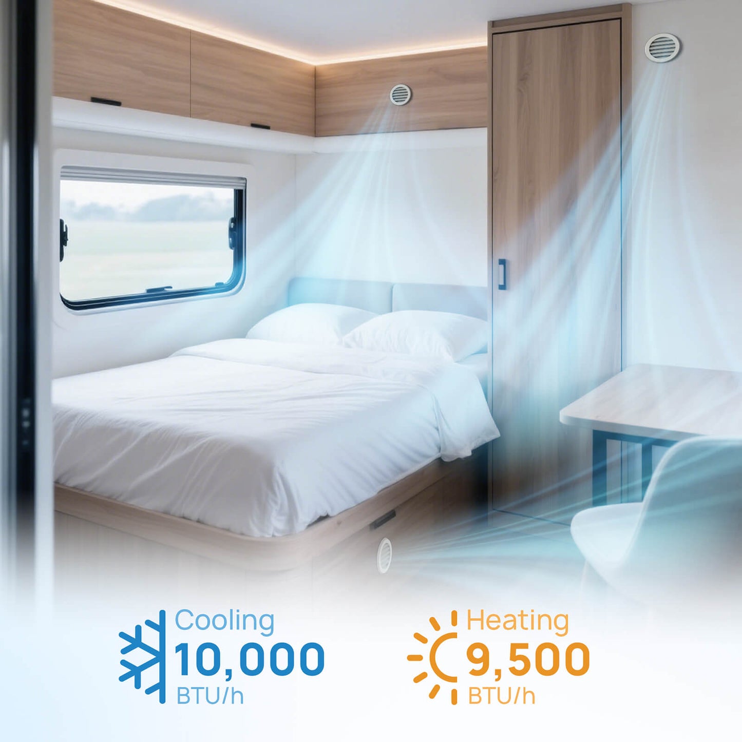 Lapland LL10V 10,000 BTU Inverter Under Bench RV Air Conditioner w/ Heat Pump (R32 Refrigerant)