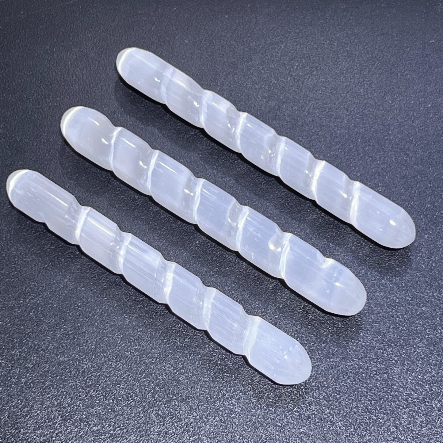 Selenite Crystal Spiral Wand (5-6 Inches) Gemstone Decor Carving Supply