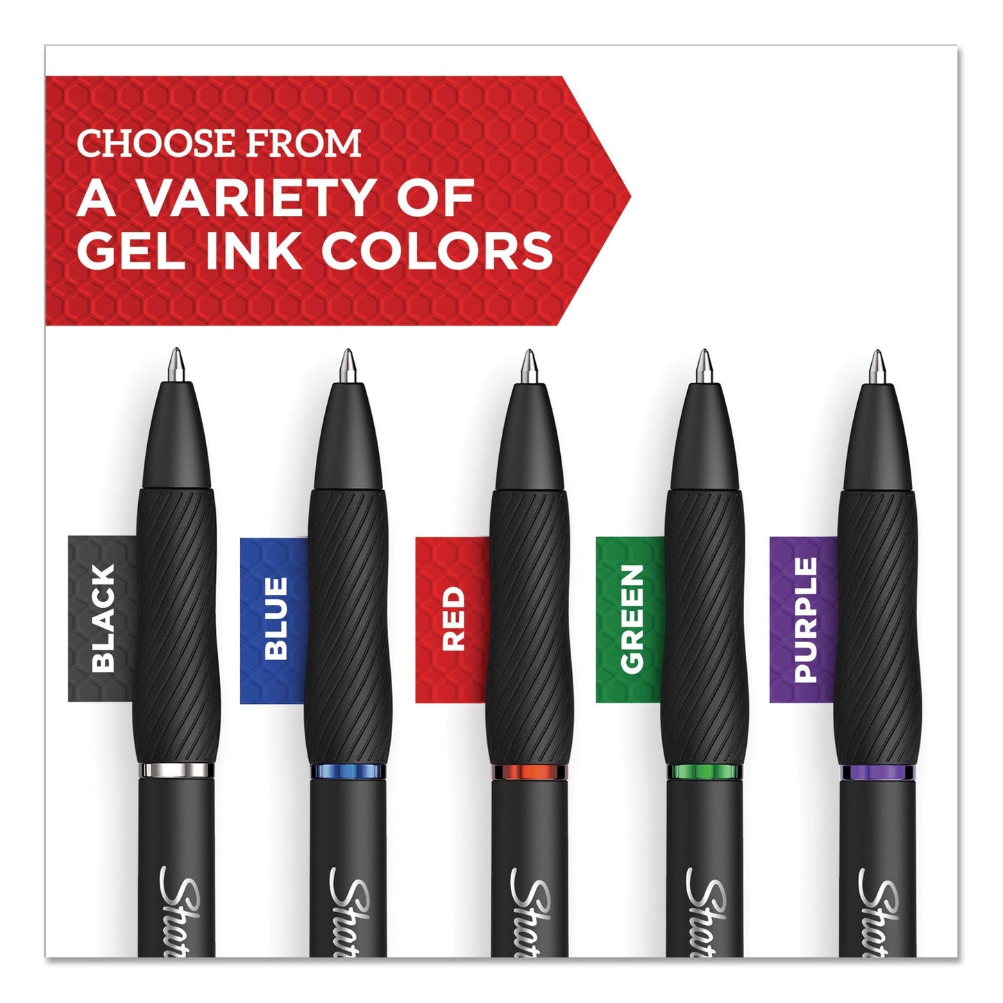 Sharpie S-Gel High-Performance Gel Pen, Retractable, Bold 1 mm, Black Ink, Black Barrel, 36/Pack