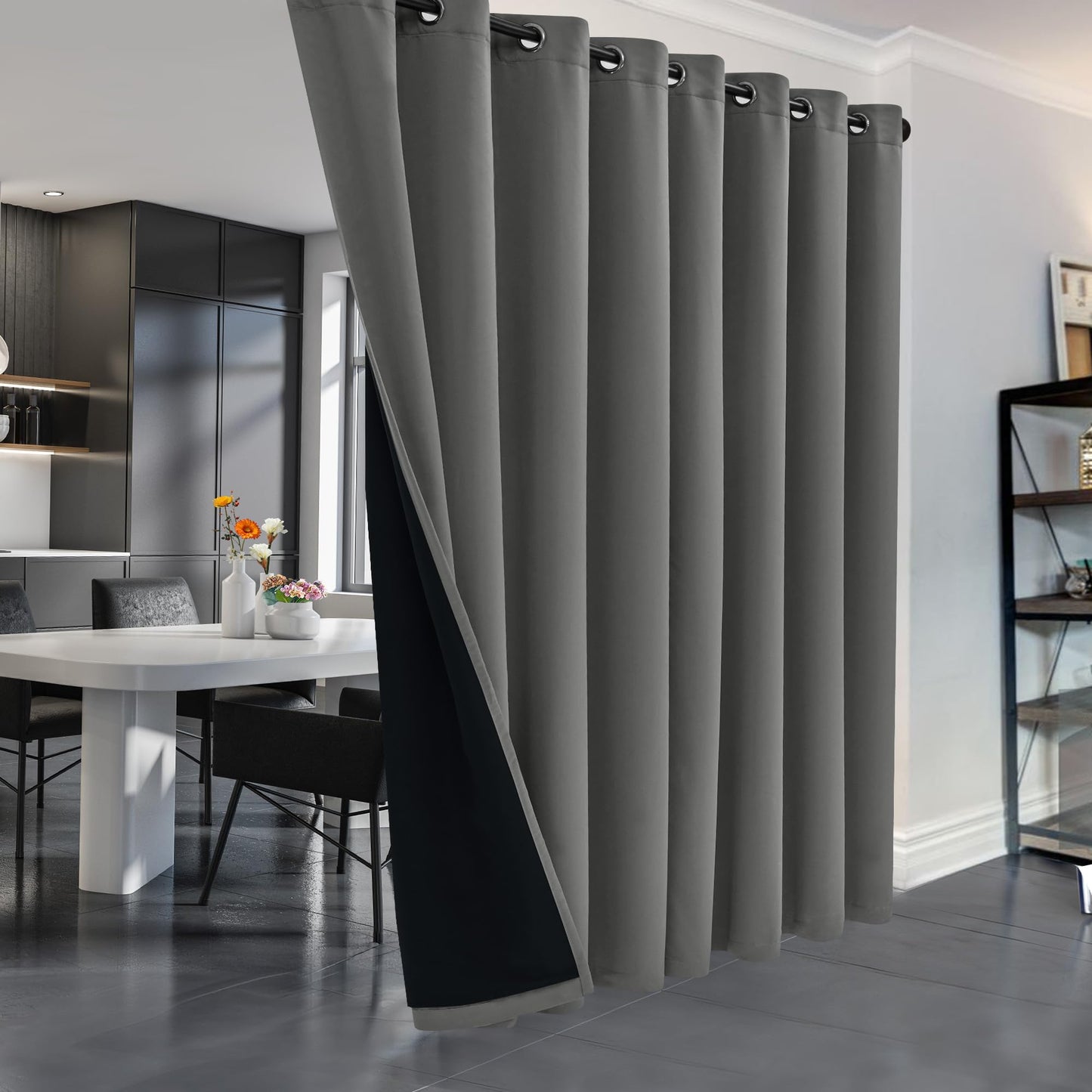 Double Layer Total Blackout Curtain, 1 Panel, White