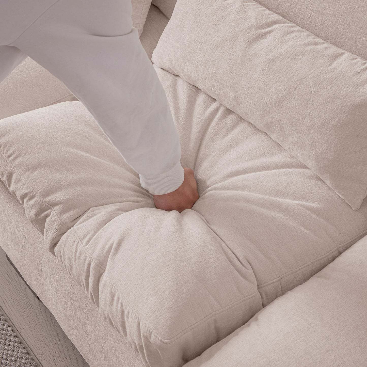 114.5"Modern Modular L Shaped Chenille Sofa Couch Reversible Ottoman With Storage Removable and Washable Cushions Sofa With USB Ports & Cup Holder For Living Room