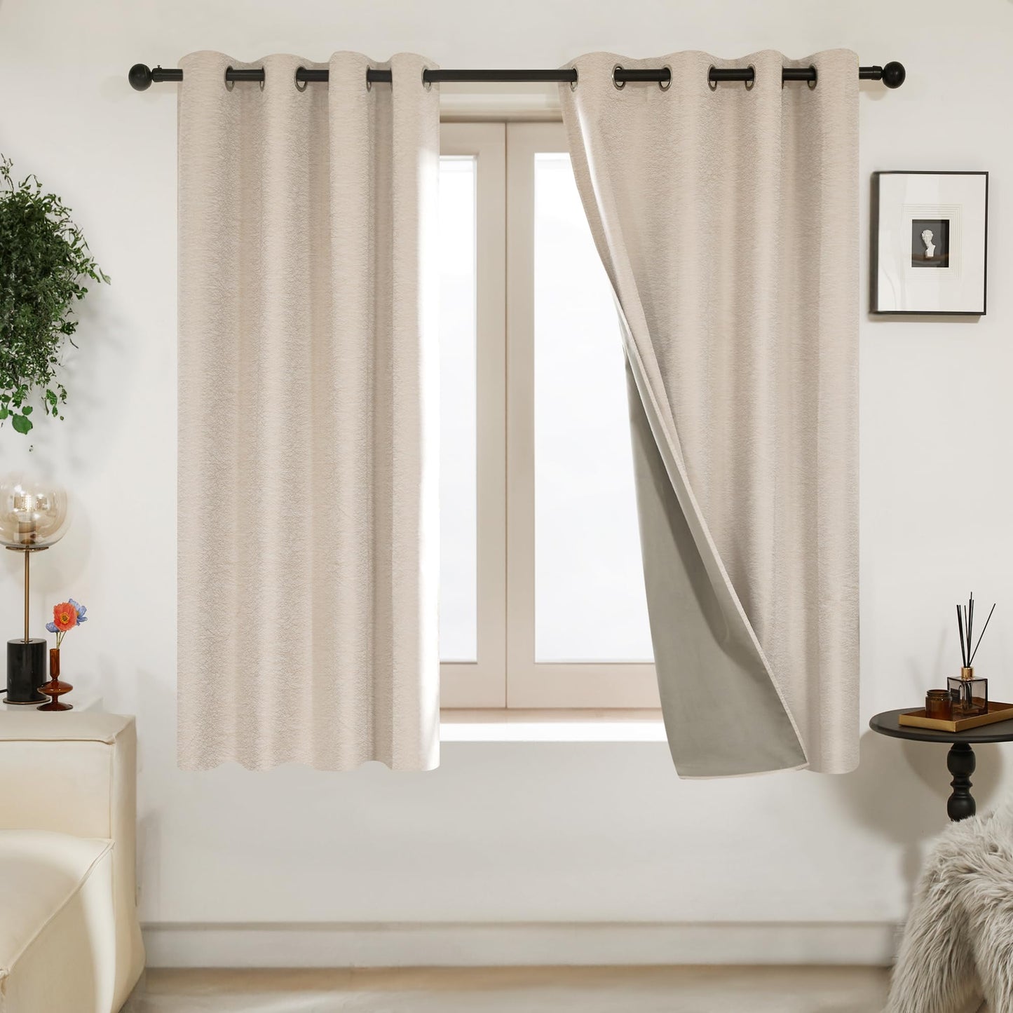 Pink Jacquard Blackout Curtains, 52x63 Inch