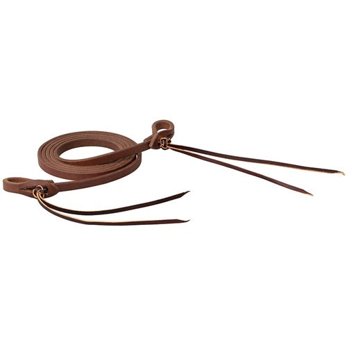 Smarty x Synergy® Heavy Harness Leather Roper Rein w/ Pineapple Knots, 1/2" x 8'