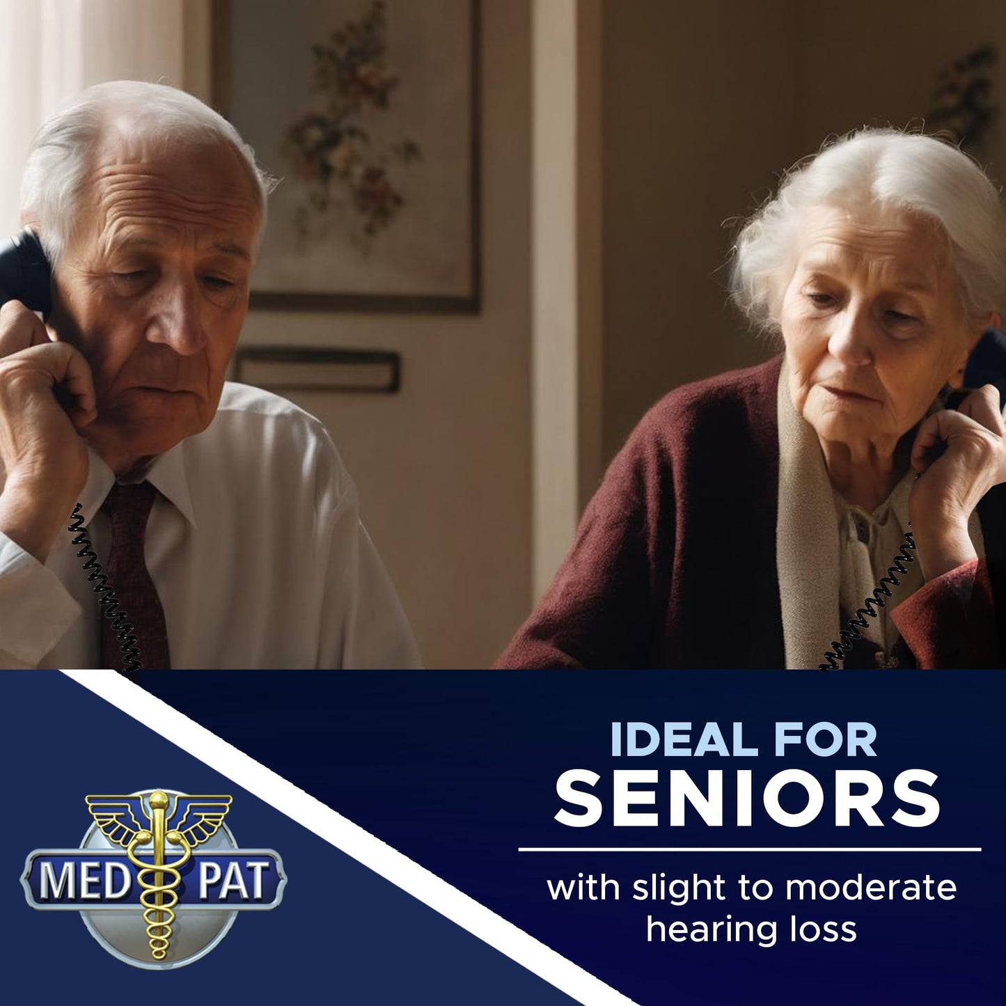 Med-Pat D2200  “2 Can Talk 2” Telephone | Dual Handset Landline Phone with Memory Keys & Enhanced Volume