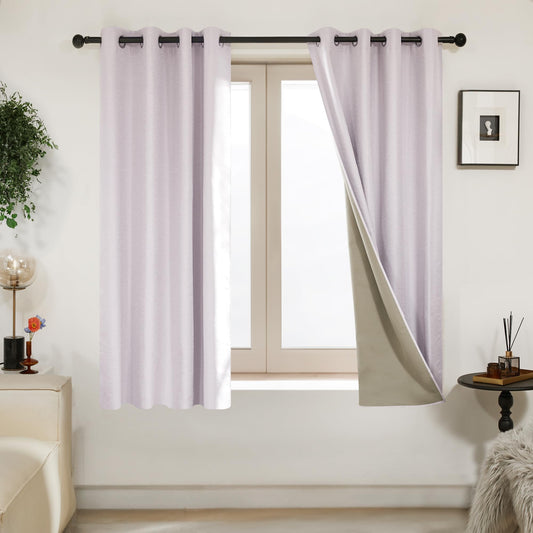 Pink Jacquard Blackout Curtains, 52x63 Inch
