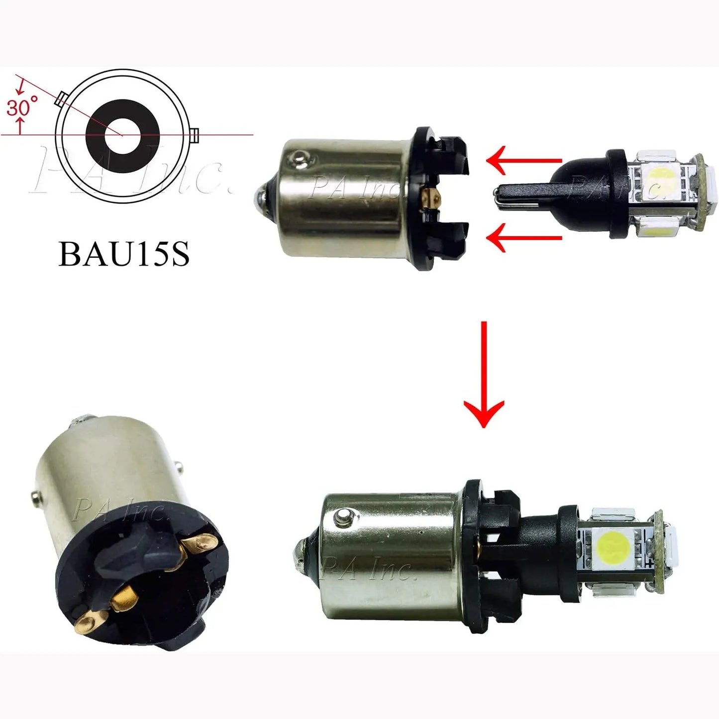 T10 168 194 to BAU15S Bulb Base Converter Sailing Use Bulb Adaptor Transform Base Socket