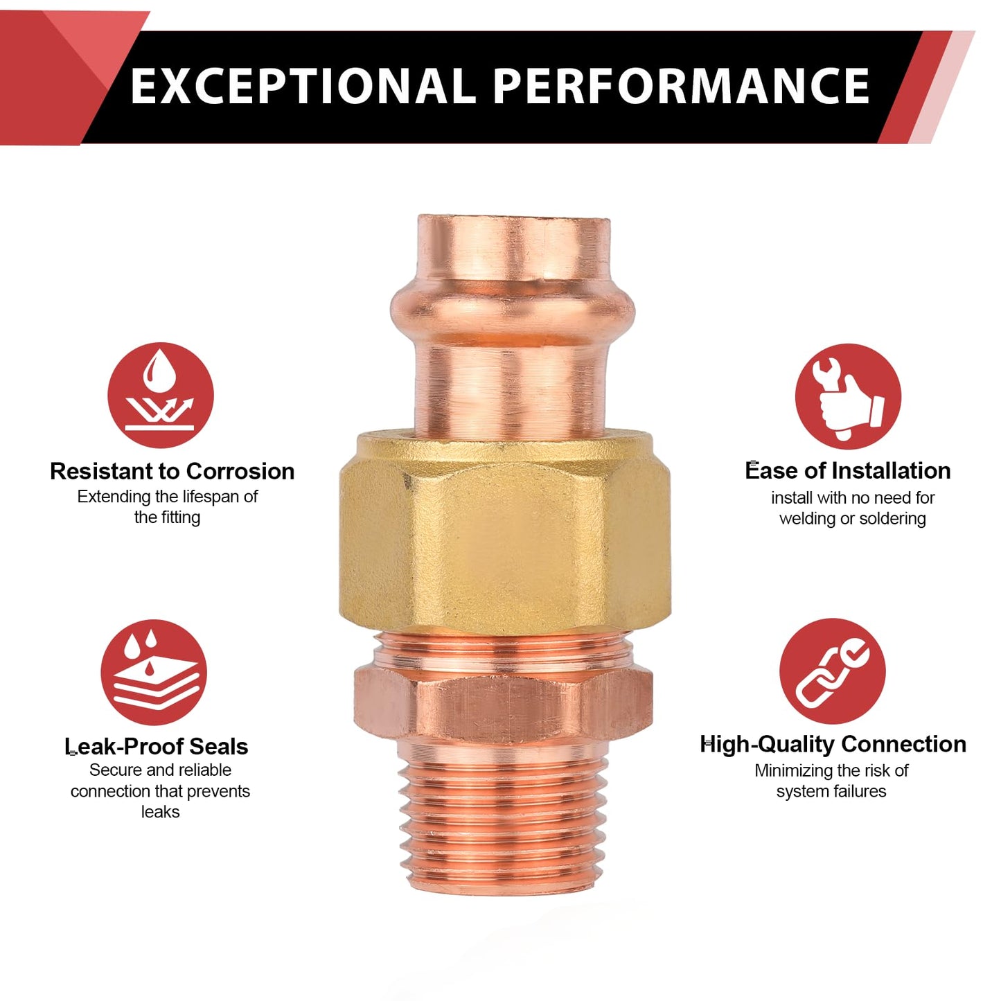 1/2" Press Copper Union x Male (Lead Free)