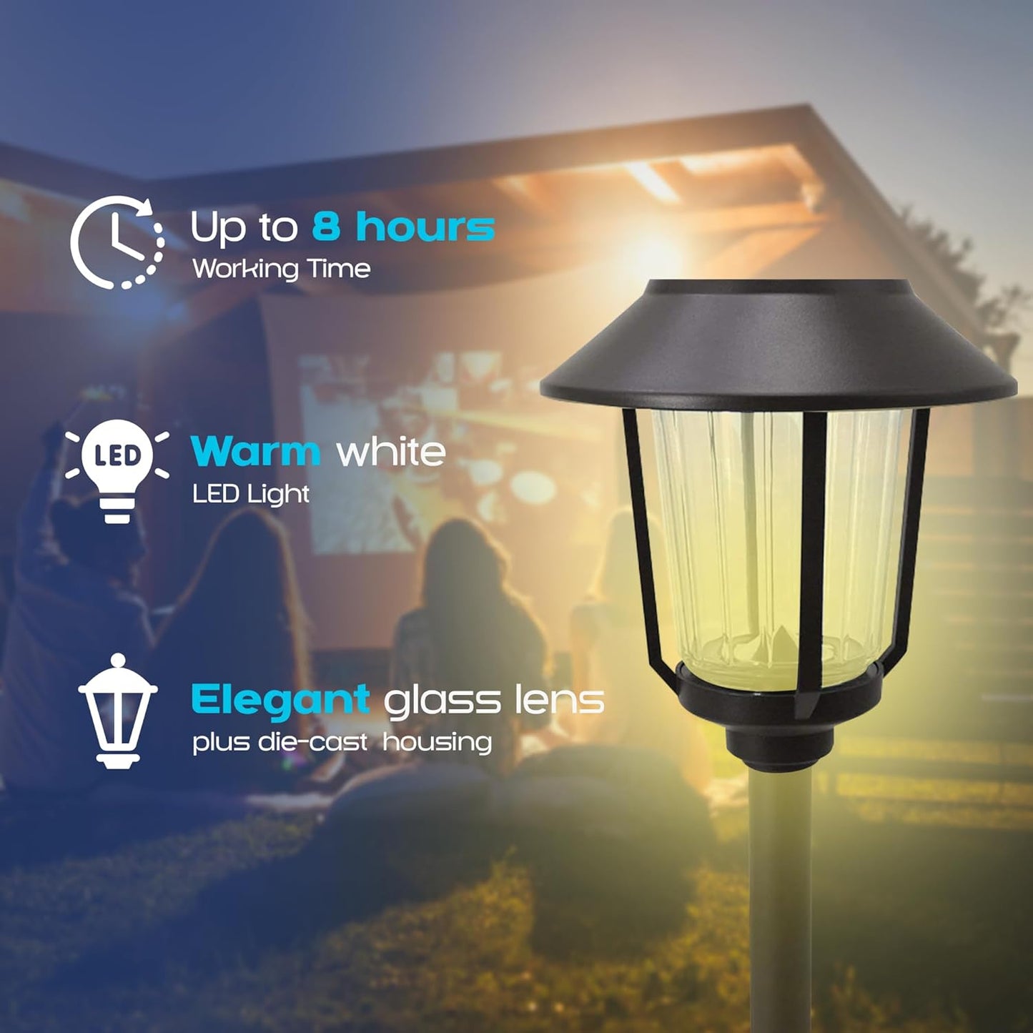 Smartyard Solar LED Large Pathway Lights 10 Lumen  - 6 Pack