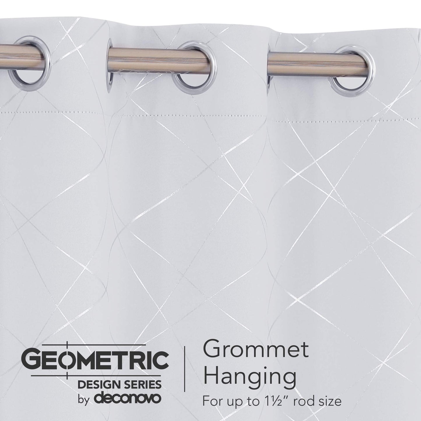 Geometric Blackout Curtains, Taupe, 52x108 Inch, 2 Panels