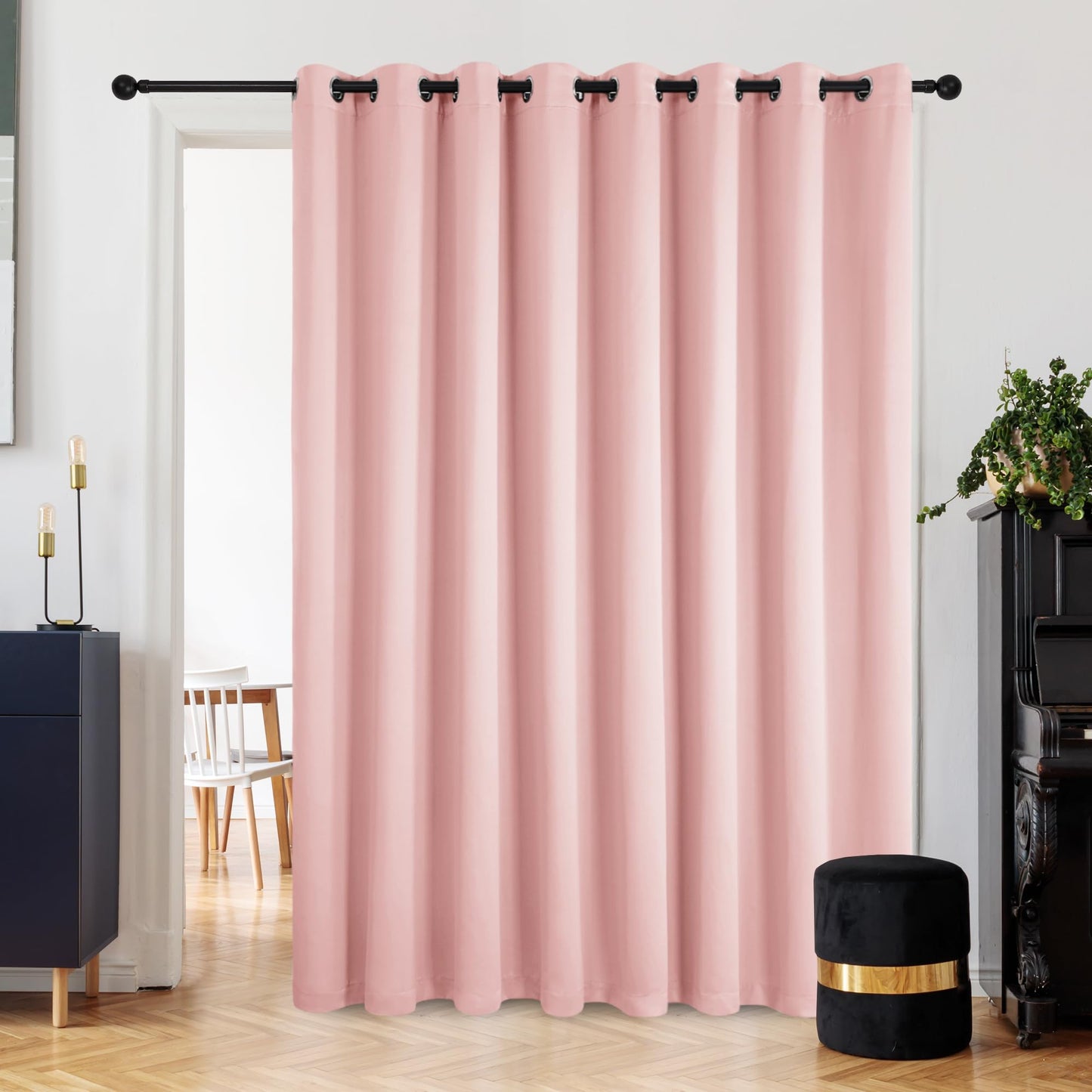 Double Layer Total Blackout Curtain, 1 Panel, White