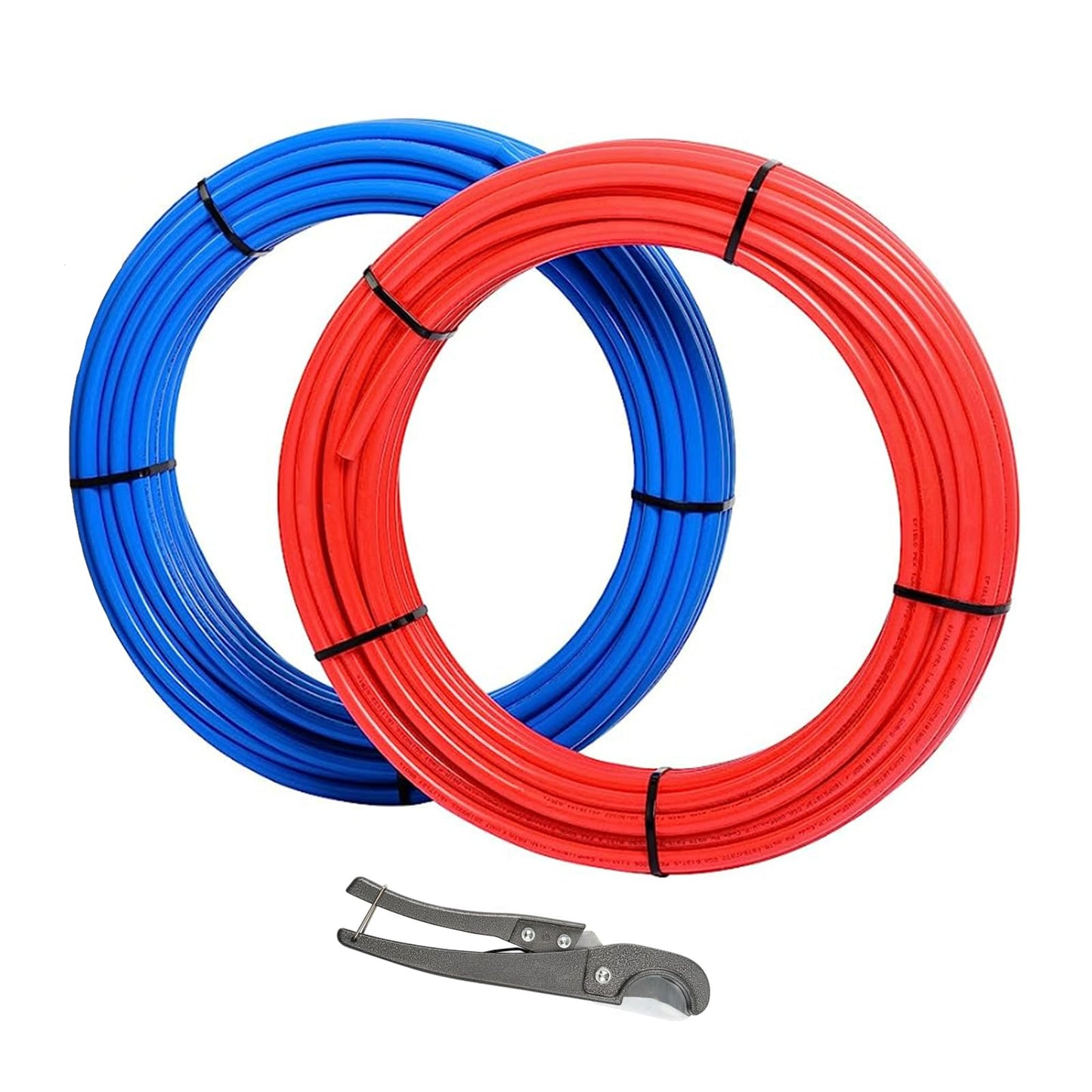 1/2" 200ft, 100ft x 2, PEX-A Pipe, Red & Blue & Cutter