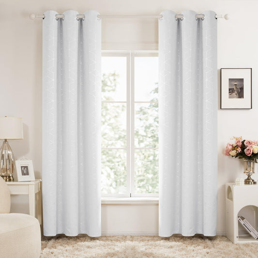 Thermal Blackout Curtains with Silver Foil Print, 42x84
