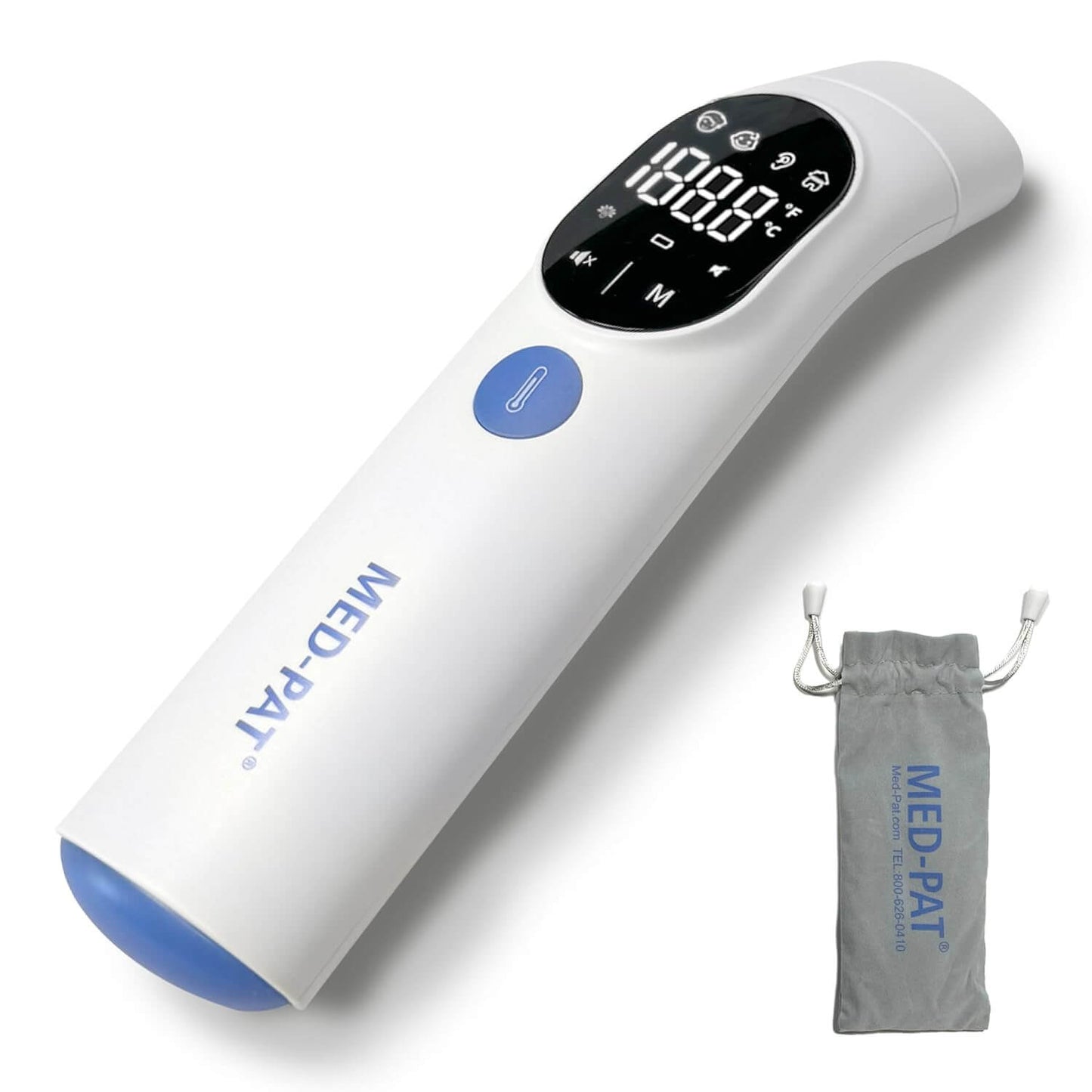 Med-Pat TH-1 Digital Infrared Thermometer | 4-in-1 Tympanic & Temporal Thermometer for Adults, Kids & Babies | Fast, Accurate & Easy