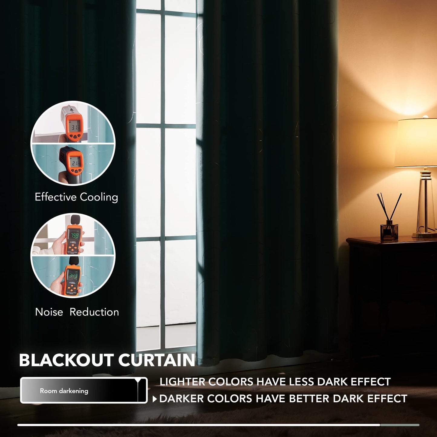 Geometric Blackout Curtains, Taupe, 52x108 Inch, 2 Panels