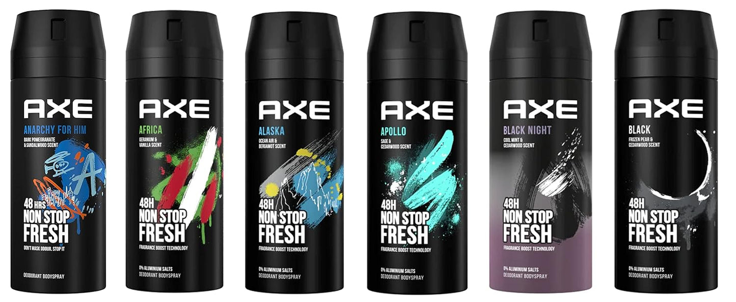 12 Pack AXE Body Spray Deodorant 150ml