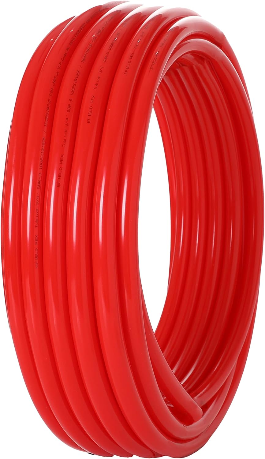 1/2" 2 x100ft, 200ft PEX-B Tubing (Blue & Red), 1/2" Barb Crimp Brass Fittings (30 PCS), Cinch Clamps (100 PCS)