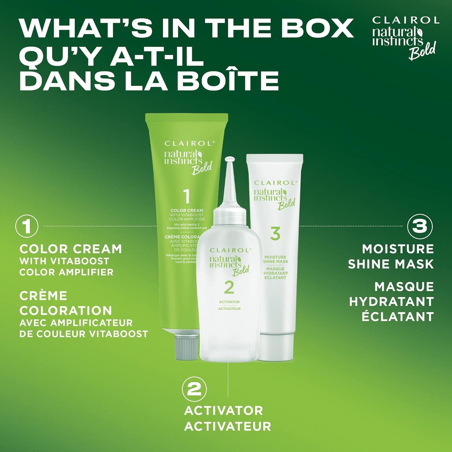 CLAIROL Natural Instincts Bold Permanent Hair Dye with 0% Ammonia