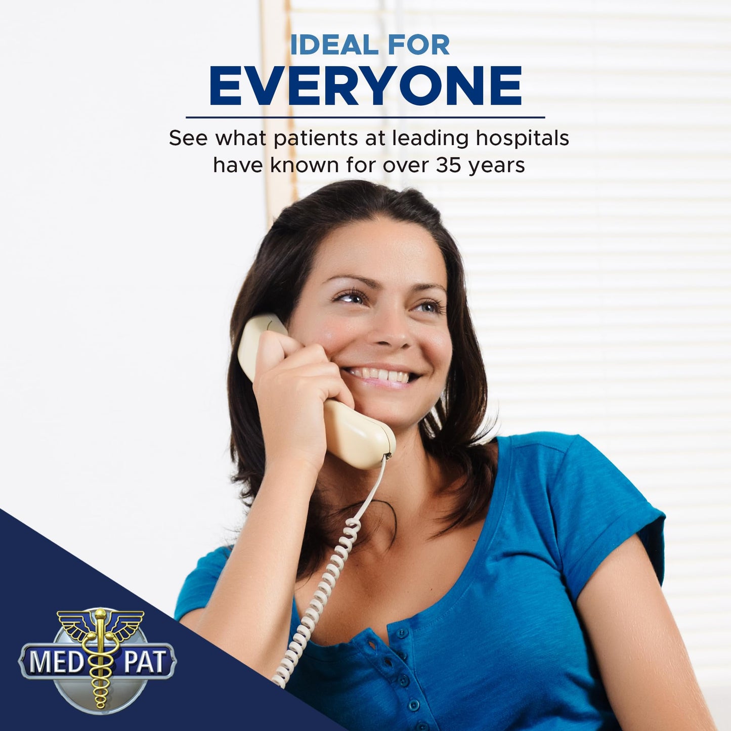 Med-Pat D2600C Retro Corded Desk Phone – Beige Analog Landline with Volume & Hearing Aid Support