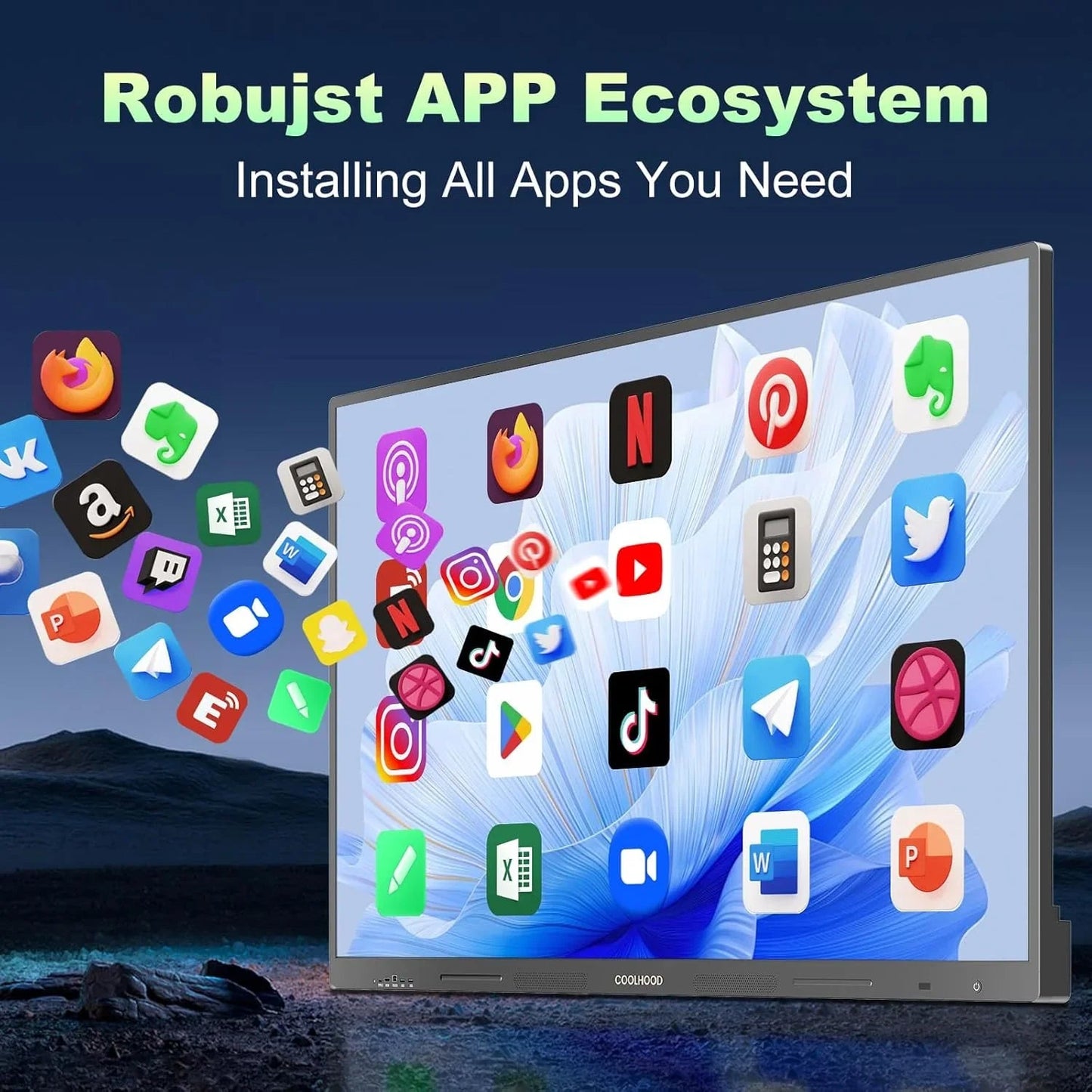 REHISK COOLHOOD 65" 4K Smart Whiteboard (Touchscreen, Android 13, Wireless Sharing, App Ecosystem)