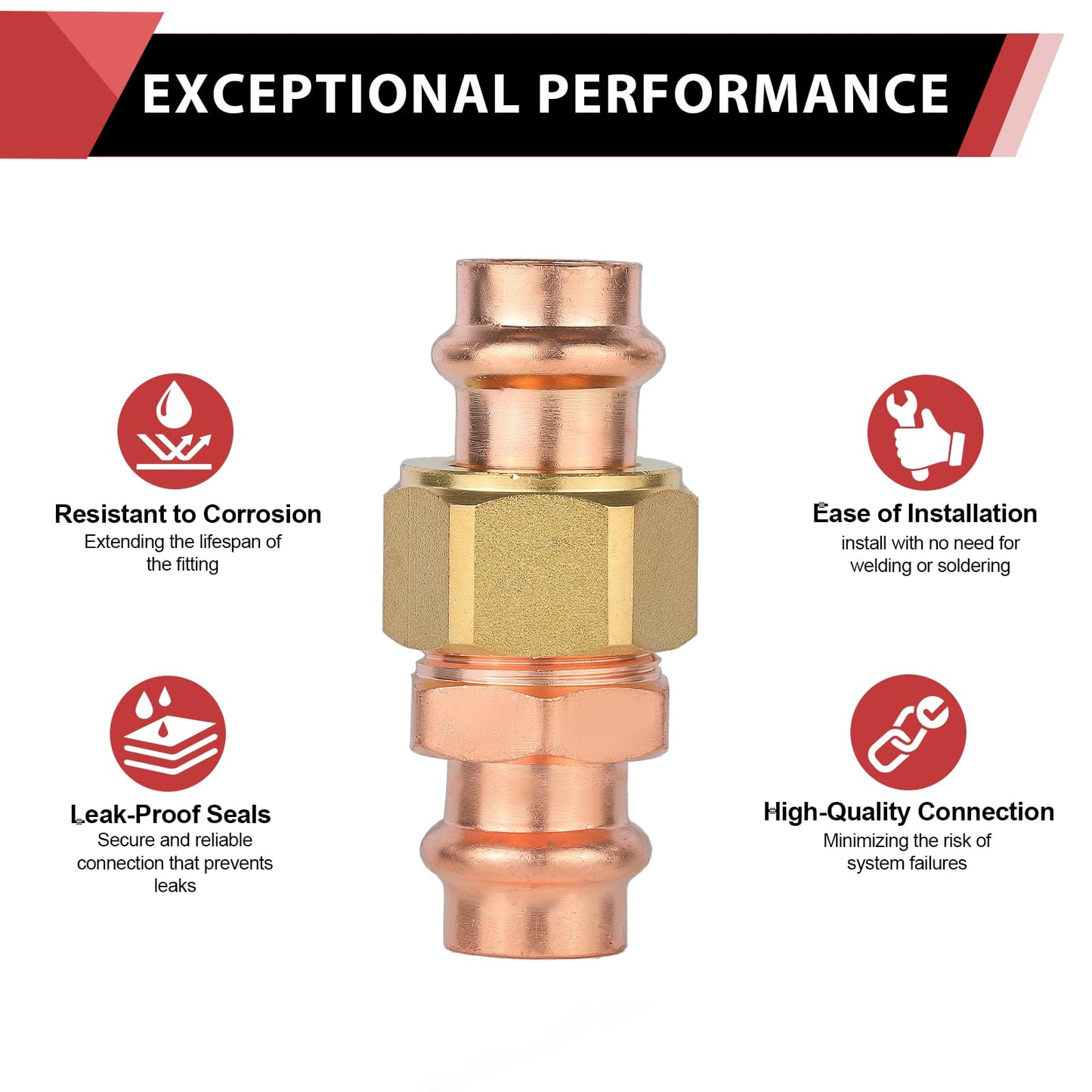 1/2" Press Copper Union (Lead Free)