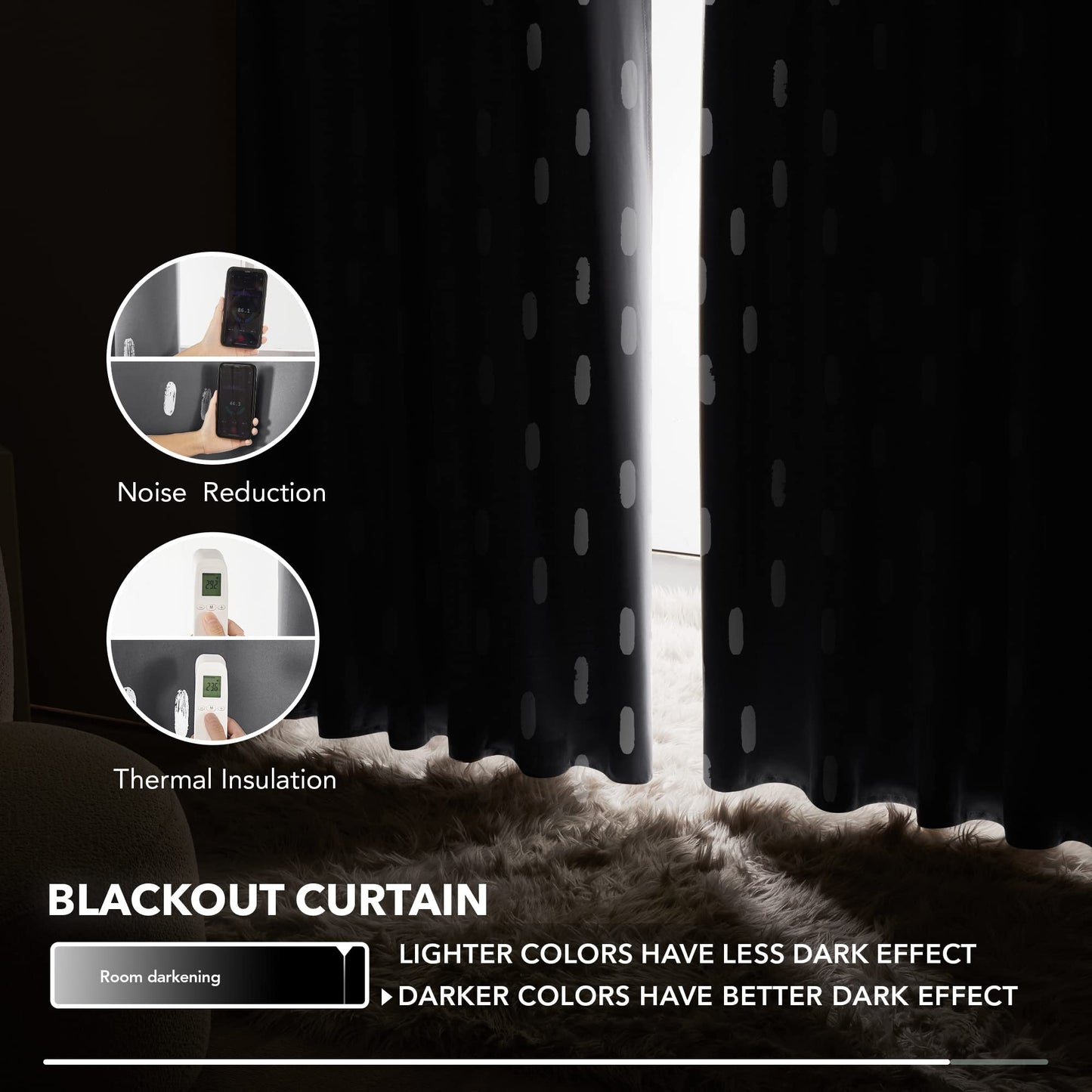 Geometric Blackout Curtains, Taupe, 52x108 Inch, 2 Panels