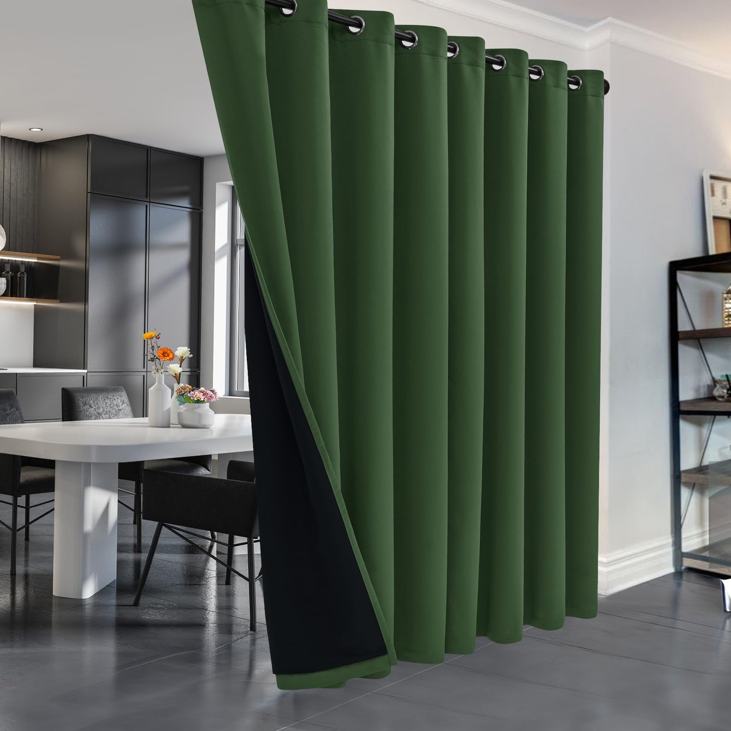 Double Layer Total Blackout Curtain, 1 Panel, White