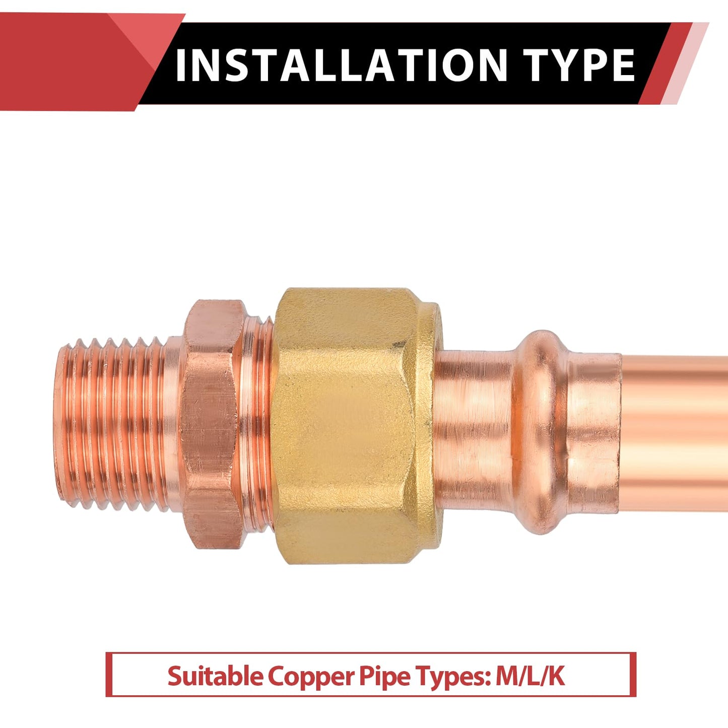 1/2" Press Copper Union x Male (Lead Free)